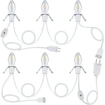 Accessory Cord with 3 LED Light Bulbs, 8.2 Ft Indoor Blow Mold Light Cord with Female Plug for Halloween Pumpkins Christmas Village Houses and Craft Projects Decoration, Warm White(2 Pack)