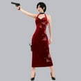 thumbnail image 3 of Women's Ada Cosplay Costume Cheongsam Style Red Dress Women Halloween Cosplay Outfit, 3 of 6