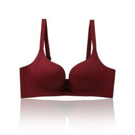 Up to 60% off Wireless Bra  Middle Aged And Elderly Bras Without Steel Rings Large Size Underwear Front Button Style Bra Comfortable Bra(Wine L)