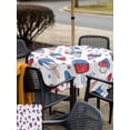 thumbnail image 5 of Outdoor Tablecloth with Umbrella Hole for Patio/Picnic/Party/Camping, Blue Red Ice Cream Waterproof Table Cloth Square Cover Washable, 4th of July 250th Anniversary (60"x 60"), 5 of 9