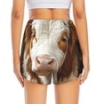 thumbnail image 2 of Lsque Rustic Cow Butterflies Champagne Printed Women's Running Shorts with Liner Pockets,Elastic Quick Dry Workout Athletic Gym Yoga Shorts,Womens High Waist Shorts-Large, 2 of 9