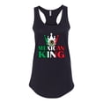 thumbnail image 2 of Wild Bobby Mexican King Latin Pride Women Racerback Tank Top, Black, Small, 2 of 5
