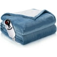 thumbnail image 5 of Electric Blanket 72"x84" Full Size Heated Blanket with 6 Heat Settings & 10 Hours Auto-Off,Thickened Flannel and Sherpa Warm Blanket for Full Body-Blue, 5 of 12