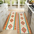 thumbnail image 4 of Kitchen Rugs Sets Of 2,Colorful Geometric Striped Pattern Anti Fatigue Kitchen Mat Rugs Non Slip Washable,Decorative Kitchen Floor Mats for Kitchen,Sink,Laundry,17"X47", 4 of 5