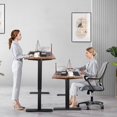 thumbnail image 4 of farexon 63 x 24 Inch Electric Standing Desk Adjustable Height, Sit-Stand Desk with Oversized Mouse Pad, Four Preset Heights, 27''-46'' Lifting Range Stand up Desk（Brown）, 4 of 10