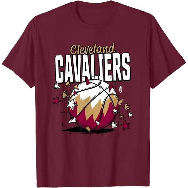 T-Shirt NBA Cleveland Cavaliers Basketball Doodle Stars - comme sur l'Image - 3TG