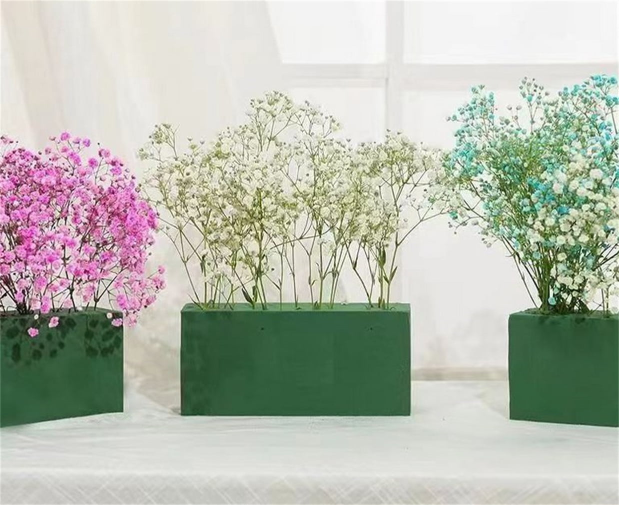 NOGIS 2 Pieces Floral Foam Blocks,Wet Foam Green Bricks for Fresh Flower  and Artificial Flowers 