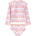 thumbnail image 2 of Carter's Child of Mine Toddler Girl Rash Guard Swimsuit Set, 2-Piece, Sizes 12M-5T, 2 of 5