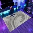 thumbnail image 3 of Abstract Grey Swirl Area Rugs, Ombre Gray Brown Design Carpet, Non Slip Low Pile Washable Indoor Rug for Living Room Bedroom Gameroom Study Office Entrance Foyer 3x5ft, 3 of 8