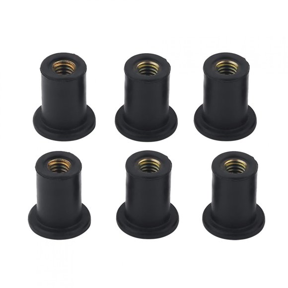 Domqga Windshield Bolts,6pc M4 Durable Rubber Well Nuts Windshield Bolts for Motorcycles Kayak Canoe Boats, Rubber Well Nuts