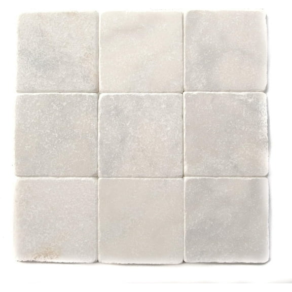 Bianco Venato Marble 4x4 Tumbled Tiles (LOT of 5 SQ. FT.)