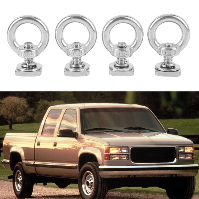 Sturdy Stainless Steel T Track Mount Tie Down Eyelet, Bolt T Slot Rings for Holding Bungee Cord Rope Hooks, Universal Fitment for Roof Luggage Racks