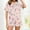 Pink, variant on Mqqzkk Women's Pajamas Sets Short Sleeve Flower Printed Loungewear Sets Short Sleepwear Casual Two Piece Pjs With Chest Pockets M