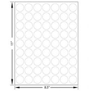 100ea - 1" White Round Laser Labels (6,300 Labels/Pkg) | Diameter - 1'' by Paper Mart