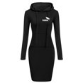thumbnail image 1 of 2022 Spring Autumn Sweatshirt Long-Sleeved Dress Woman Clothing Hooded Collar Pocket Simple Casual Lady Dress SweatshirtL Gao Jinjia LED, 1 of 2