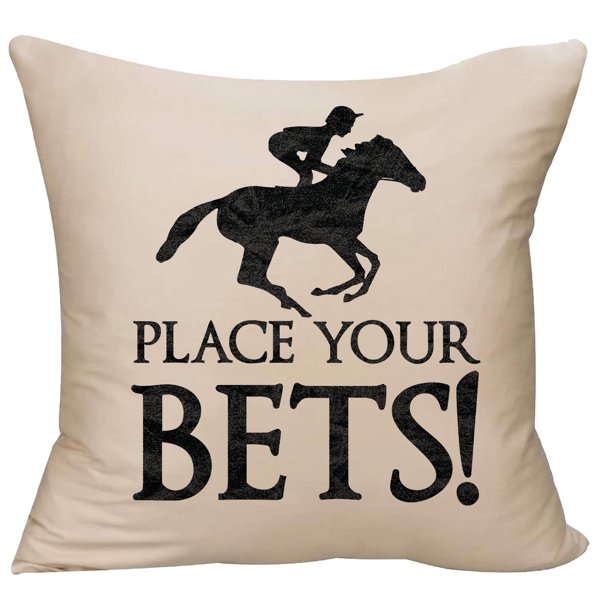 Place your bets! equestrian horse race derby track Decorative Throw