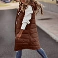 thumbnail image 2 of Enjoytime Jackets for Women Solid Color Sleeveless Hooded Vests Fall Winter Warm Zipper Long Coats Fashion Casual Plus Size Clothes, 2 of 8