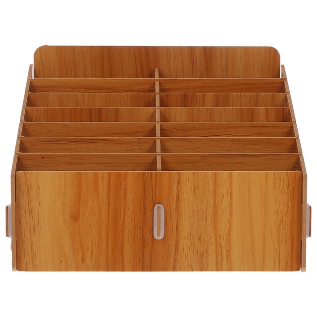 KAKOWELY phone holder classroom Desktop Storage Box Wooden Tabletop Smartphone Holder Phone Storage Container For Office Multiple Wood Cell Phone Holder Mobile Phone Display Box