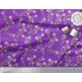 thumbnail image 3 of Soimoi Modal Satin Fabric Dot,Leaves & Floral Printed Craft Fabric by The Yard 42 Inch Wide, 3 of 3