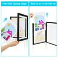 thumbnail image 3 of Moclever Kids Art Frame 12.99x9.52in Front Opening Wooden Frame Artwork Display Storage Frame A4 Picture Frame Wall Display for Photo Art Projects Picture Children Drawing 2 Pack, Black, 3 of 10