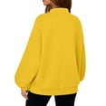 thumbnail image 4 of Women's Zip Up Sweatshirts No Hood Long Sleeve Solid Sweatshirts Casual Spring Fall Lightweight Oversized Bomber Jackets, 2XL, 4 of 7