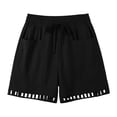 thumbnail image 3 of Cagogo Women Casual Elastic Waist Shorts with Pockets Loose Fit Summer Beach Work Lounge Cotton Short Pants Flowy Travel Clothes, Black M, 3 of 8