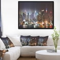 thumbnail image 3 of Design Art Lit Nyc Manhattan Skyline Framed Canvas Art Print, 3 of 3
