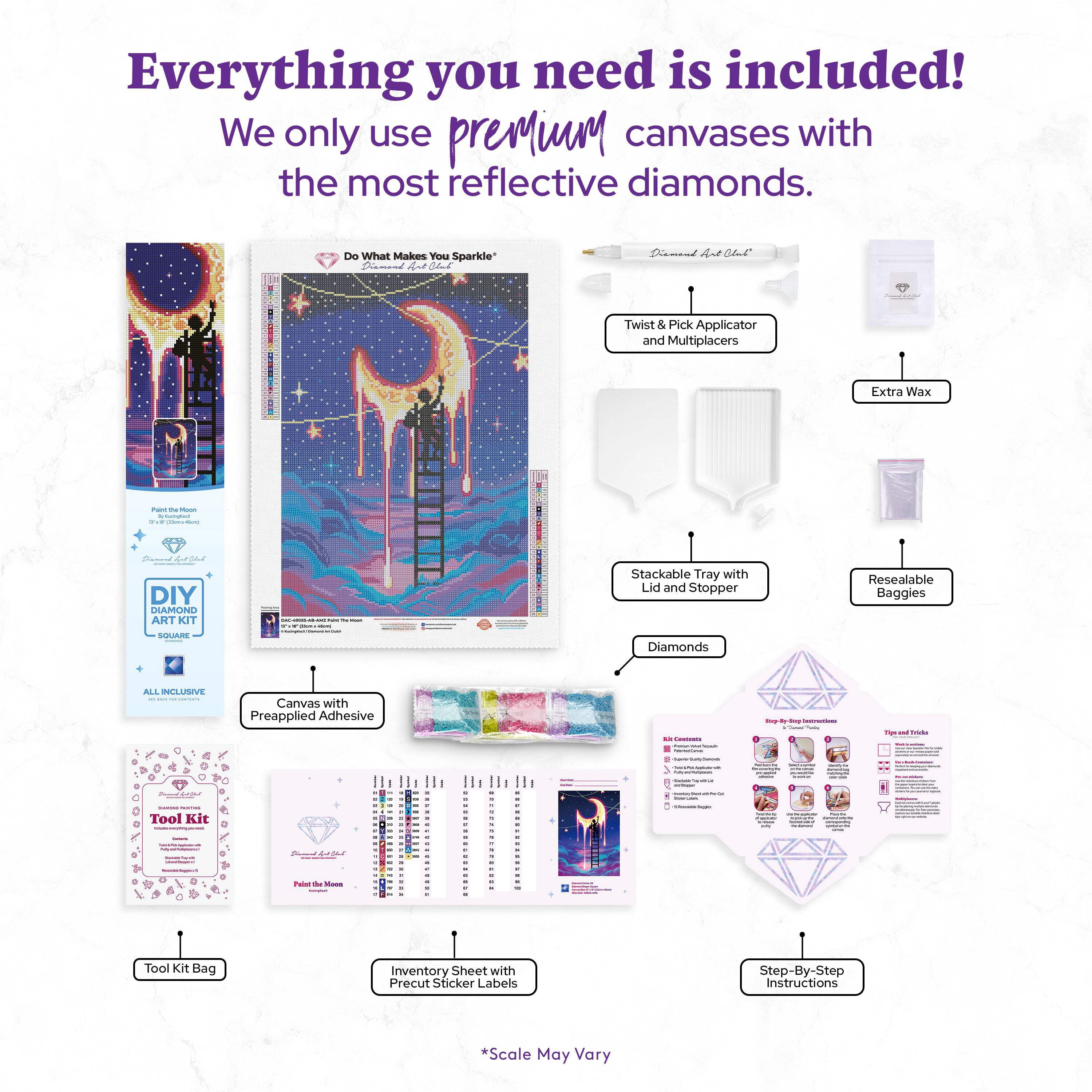 DIAMOND ART CLUB Paint the Moon Diamond Painting Kit