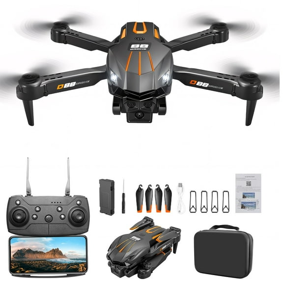 FPV RC Drone w/ 1080P HD Camera - Altitude Hold, Headless Mode, Gesture Control, Foldable Design, Includes Spare Blades & Bag