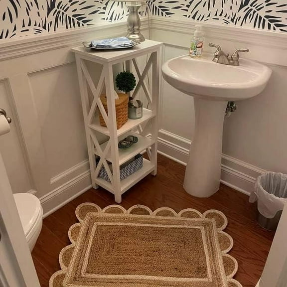 Gahilot International Indoor Doormat, Front Door Mat for Entrance, 17"x30" - Jute, Microfiber - Natural white