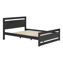 Repos Queen Bed Black Bed, Modern Style, Rubber feet protect floor from scratches, MDF, Indoor Bedroom