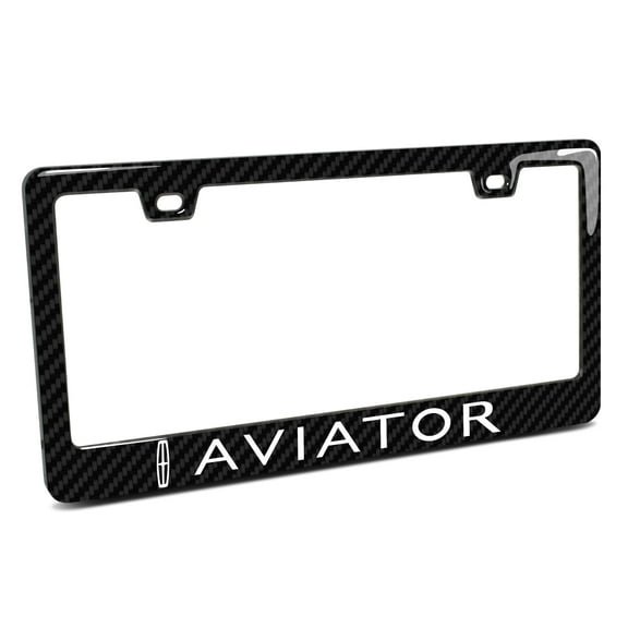 Lincoln Aviator Black Real Carbon Fiber Finish ABS Plastic License Plate Frame