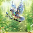 thumbnail image 3 of 2D Crystal Sky Blue Bird Painted Art Decor, Charming Sparkling Diamond Art Set, Window Decoration Hanging Gift for Bird Lovers, Home Holiday Decoration, Hanging Ornaments., 3 of 6