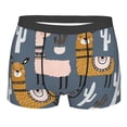 thumbnail image 4 of Goofa Llama and Cactus Printed Men's Boxer Briefs Underwear, Moisture-Wicking Underwear, Trunk,Soft and Breathable Cotton Underwear-XX-Large, 4 of 9