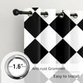 thumbnail image 2 of Black and White Diamond Pattern Blackout Curtains for Living Room, Modern Geometric Window Drapes, 100% Light Blocking Curtains for Bedroom, Grommet Top 26"W x 45"L (Pack of 2), 2 of 6