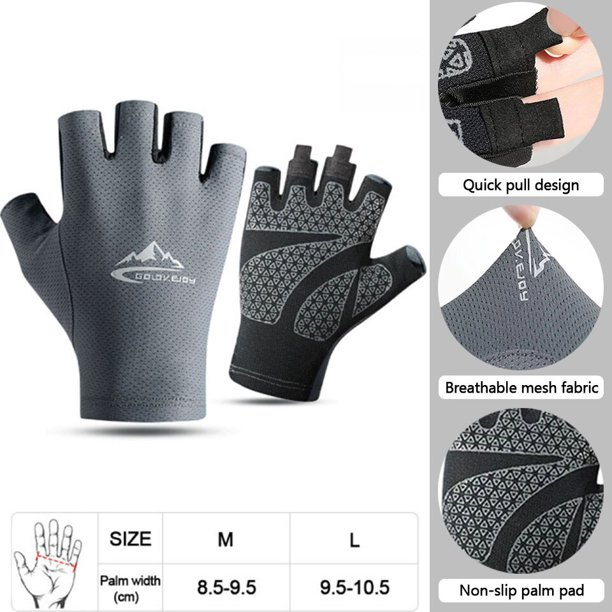 Guantes de medio dedo para deportes, manoplas antideslizantes para gimnasio, bicicleta, entrenamiento físico, ejercicio, levantamiento de pesas, ciclismo al aire libre Fivean Guantes deportivos