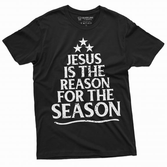Men's Jesus is the reason for the season T-shirt Christmas Tee shirt Church bible verse quote tee