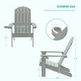 thumbnail image 3 of Sonerlic 1Peak Outdoor Patio HIPS Adirondack Chair with Cupholder for Garden,Lawn and Backyard,Light Gray, 3 of 8