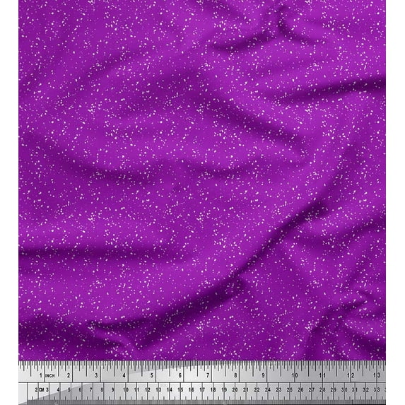 Soimoi Purple Modal Satin Fabric Splatter Art Abstract Print Sewing Fabric Yard 42 Inch Wide