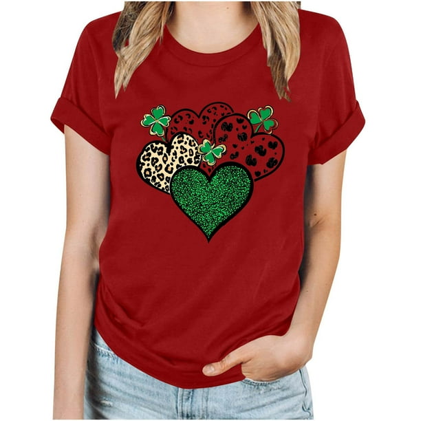 Camisetas de Manga Corta para las Mujeres de Moda Imprimir Cuello Redondo Camiseta, Mezcla de Poliéster Ligero para Primavera Verano Otoño