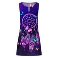 thumbnail image 5 of IROINNID Sundress For Women Strapless Sleeveless Casual Loose Summer Butterfly Tank Dress Hollow Out Beach Dresses Round Neckline Print Dress, 5 of 5