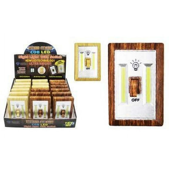 Diamond Visions 08-1848 Wood Grain COB LED Night Light with Switch 2 Night Lights in Assorted Stains