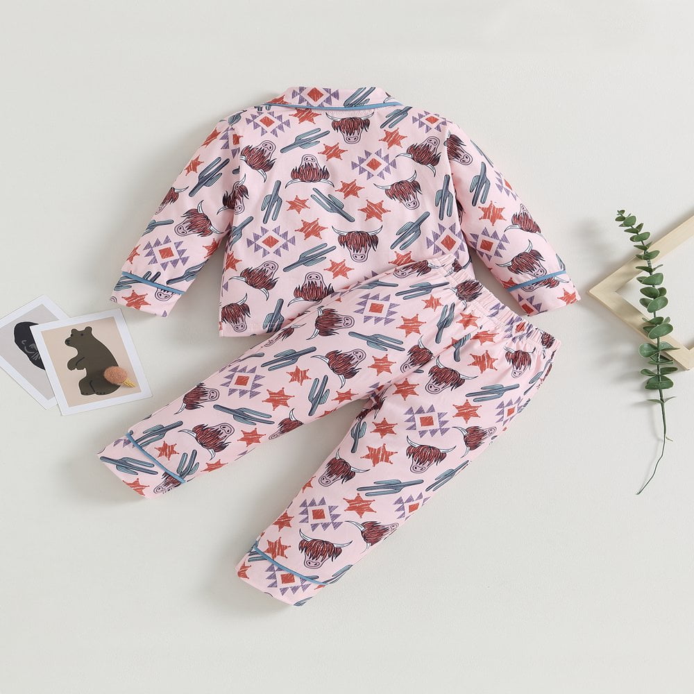 Ensemble Pyjama Garcon Enfant Vache Imprime Manches Longues Tops Pantalons Longs 2 Pieces Lounge Costume Vetements de Nuit 18 24 Mois Walmart