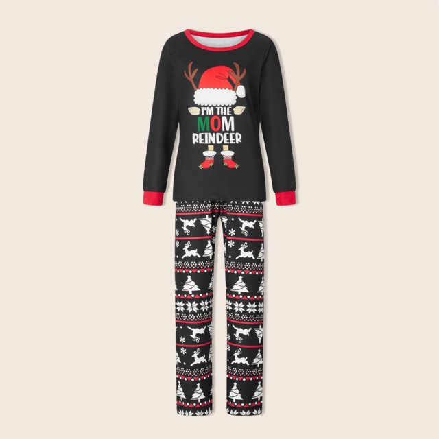 Camisón navideño con estampado de letras camisón navideño conjunto informal de ropa de descanso navideña