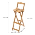 thumbnail image 5 of Folding Wood Bar Stools, Portable Bamboo 29.5" Tall Chair with Backrest and Footrest for Home, Kitchen Island, 5 of 8