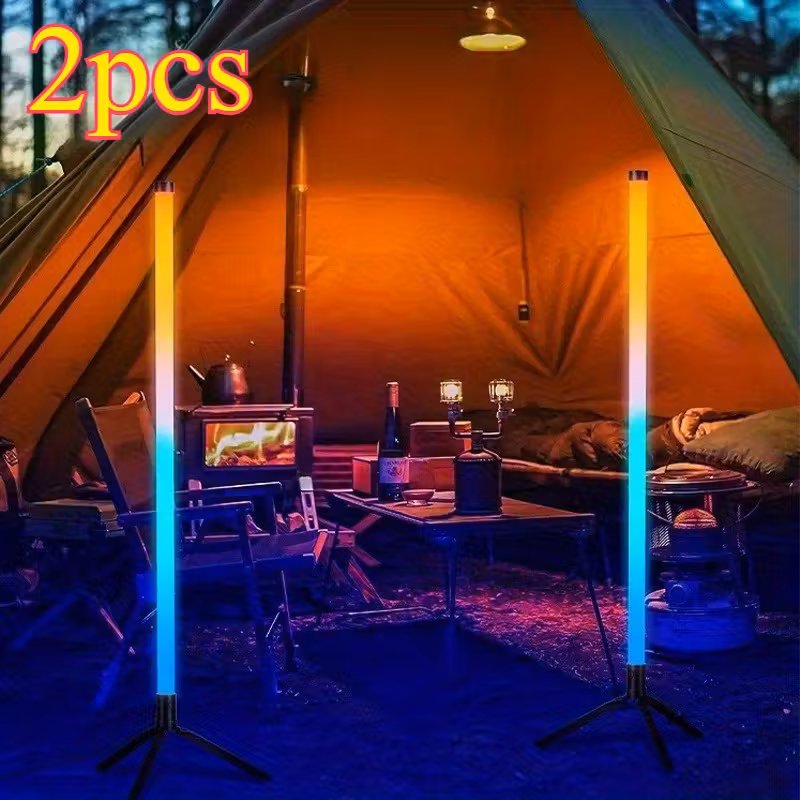 2pcs, Smart led lámpara de piso multifuncional RGB color-cambiando esquina tubo de luz de pie con control remoto