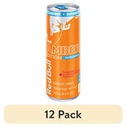 (12 pack) Red Bull Amber Edition Sugarfree Energy Drink, Strawberry Apricot, 80mg Caffeine, 8.4 fl. oz. Can