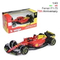 thumbnail image 2 of Bburago 1:43 F1 Ferrari F1-75 75 ° aniversario #16 Leclerc #55 Sainz Monza italiano GP Vehículo de aleación fundido a presión coches modelo juguetes regalo Fivean unisex, 2 of 2
