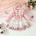 thumbnail image 2 of Jkety Girls Clothes Baby Girl Knit Dress Long Sleeves Sweater Dress Toddler Fall Winter Outfits with Bowtie Pink,2-3 Years, 2 of 7