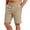 Khaki, variant on Smsaxvxz Mens Cotton Dress Shorts Business Breathable Drawstring Elastic Waist Chino Casual Shorts with Pockets Khaki L